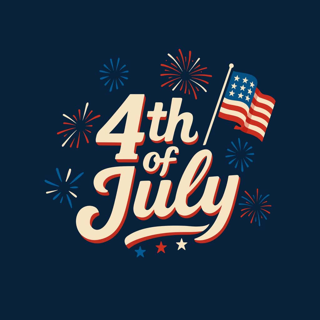 Illustration 4th of July, United States Independence Day. fireworks, flag, celebration,